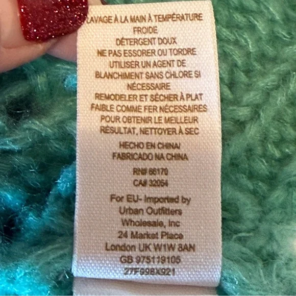 Free People Fluff cableknit chunky pullover sweater, scoop neck, green sz M - Picture 13 of 13